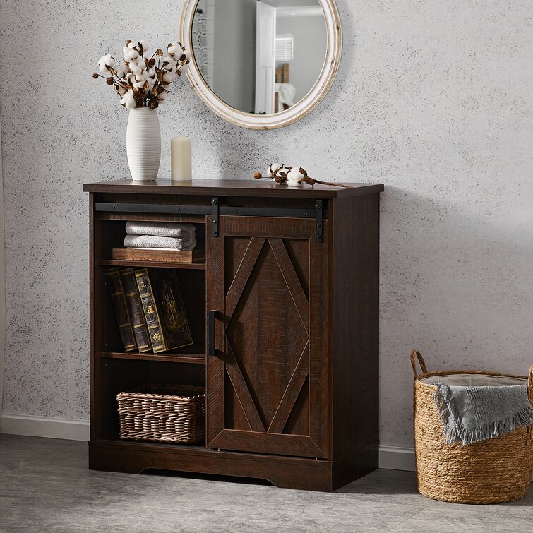 Sliding barn door 2024 accent cabinet